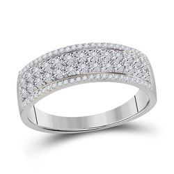 1/6 CTW Womens Round Diamond Band Ring 10kt White Gold - REF-37A5M