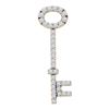Image 1 : 1/2 CTW Womens Round Diamond Slender Oval Key Pendant 14kt Yellow Gold - REF-40T8V