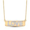 1/8 CTW Womens Round Diamond Love Bar Pendant 10kt Yellow Gold - REF-34A3M