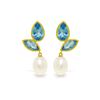 Genuine 16 ctw Blue Topaz Earrings 14KT Yellow Gold - REF-42W2Y