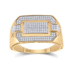 1/3 CTW Mens Round Diamond Fashion Ring 10kt Yellow Gold - REF-51V8Y