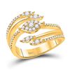 Image 1 : 1/2 CTW Womens Round Diamond Open Strand Band Ring 14kt Yellow Gold - REF-65W4H