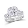 Image 1 : 1 CTW Princess Diamond Bridal Wedding Ring 14kt White Gold - REF-99Y2N