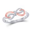 Image 1 : 1/12 CTW Womens Round Diamond Infinity Ring 10kt Two-tone Gold - REF-13A5M
