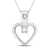 1/20 CTW Womens Round Diamond Small Heart Pendant 10kt White Gold - REF-6Y2N