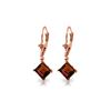 Genuine 3.2 ctw Garnet Earrings 14KT Rose Gold - REF-30H2X