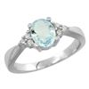 0.77 CTW Aquamarine & Diamond Ring 14K White Gold - REF-39N2Y