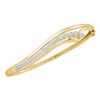1 CTW Womens Round Diamond Graduated Journey Bangle Bracelet 14kt Yellow Gold - REF-150R2X