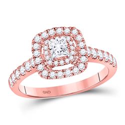 3/4 CTW Princess Diamond Solitaire Bridal Wedding Engagement Ring 14kt Rose Gold - REF-91V3Y