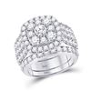 Image 1 : 3 & 3/4 CTW Round Diamond Bridal Wedding Ring 14kt White Gold - REF-340A8M