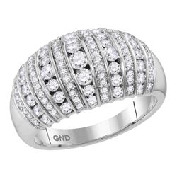 1 CTW Womens Round Diamond Band Ring 10kt White Gold - REF-81N7A