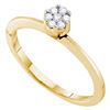 Image 1 : 1/8 CTW Womens Round Diamond Flower Cluster Ring 10kt Yellow Gold - REF-18F5W