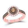 Image 1 : 7/8 CTW Round Brown Diamond Solitaire Bridal Wedding Engagement Ring 14kt Rose Gold - REF-81V7Y