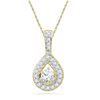 Image 1 : 1/3 CTW Womens Round Diamond Teardrop Pendant 10kt Yellow Gold - REF-29M9F