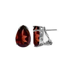 Genuine 10 ctw Garnet Earrings 14KT White Gold - REF-61V2W