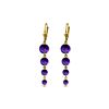 Image 1 : Genuine 7.8 ctw Amethyst Earrings 14KT Yellow Gold - REF-46A3K