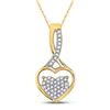 1/6 CTW Womens Round Diamond Heart Pendant 10kt Yellow Gold - REF-13R5X