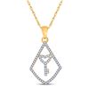 1/5 CTW Womens Round Diamond Key Pendant 10kt Yellow Gold - REF-15X2T