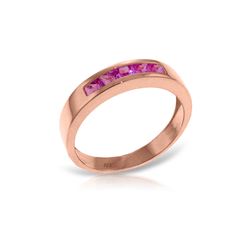 Genuine 0.60 ctw Pink Sapphire Ring 14KT Rose Gold - REF-50X5M