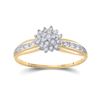 Image 1 : 1/10 CTW Womens Round Diamond Cluster Ring 10kt Yellow Gold - REF-15N5A