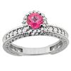 0.91 CTW Pink Topaz & Diamond Ring 14K White Gold - REF-65A9X