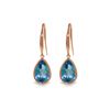 Genuine 5 ctw Blue Topaz Earrings 14KT Rose Gold - REF-35N2R