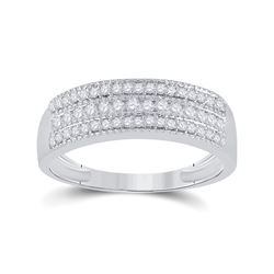 1/3 CTW Womens Round Diamond Band Ring 10kt White Gold - REF-27Y3N