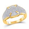 Image 1 : 1/2 CTW Womens Round Diamond Square Cluster Ring 10kt Yellow Gold - REF-45M2F