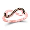 Image 1 : 1/5 CTW Womens Round Brown Diamond Infinity Ring 10kt Rose Gold - REF-22V5Y