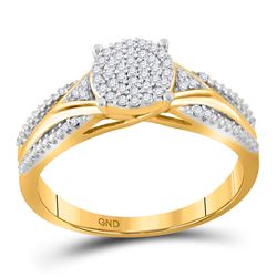 1/6 CTW Round Diamond Cluster Bridal Wedding Engagement Ring 10kt Yellow Gold - REF-20W5H