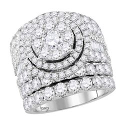 7 CTW Round Diamond Cluster Bridal Wedding Ring 14kt White Gold - REF-681V7Y