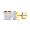 Image 1 : 5/8 CTW Womens Princess Diamond Square Earrings 14kt Yellow Gold - REF-43N6A