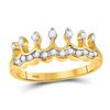 Image 1 : 1/4 CTW Womens Round Diamond Crown Tiara Band Ring 10kt Yellow Gold - REF-21W8H