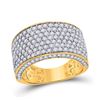 Image 1 : 3 & 1/5 CTW Mens Round Diamond Pave Band Ring 14kt Yellow Gold - REF-204T5V