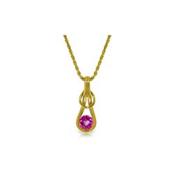 Genuine 0.65 ctw Pink Topaz Necklace 14KT Yellow Gold - REF-73A7K