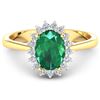 Image 3 : Natural 1.87 CTW Zambian Emerald & Diamond Ring 14K Yellow Gold - REF-77T3H