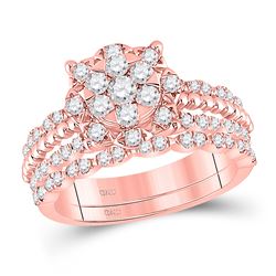 1 CTW Round Diamond Bridal Wedding Ring 14kt Rose Gold - REF-109W3H