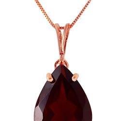 Genuine 5 ctw Garnet Necklace 14KT Rose Gold - REF-33Z2N