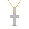 Image 1 : 1 CTW Mens Round Diamond Cross Charm Pendant 10kt Yellow Gold - REF-81V7Y