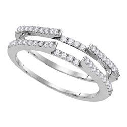 1/2 CTW Womens Round Diamond Ring 14kt White Gold - REF-56N5A