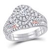 Image 1 : 1 CTW Round Diamond Bridal Wedding Ring 14kt Two-tone Gold - REF-126Y2N