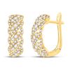Image 1 : 5/8 CTW Womens Round Diamond Cascading Hoop Earrings 14kt Yellow Gold - REF-57M3F