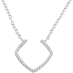1/10 CTW Womens Round Diamond Fashion Necklace 10kt White Gold - REF-13N5A