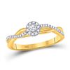 Image 1 : 1/5 CTW Womens Round Diamond Solitaire Promise Ring 10kt Two-tone Gold - REF-24X5T