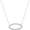 Image 1 : 1/8 CTW Womens Round Diamond Oval Outline Pendant 10kt White Gold - REF-16W4H