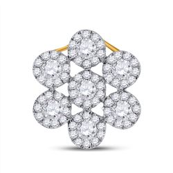 1/2 CTW Womens Round Diamond Fashion Pendant 10kt Yellow Gold - REF-27T3V