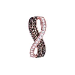 1/2 CTW Womens Round Brown Diamond Fashion Pendant 10kt Rose Gold - REF-30X7T