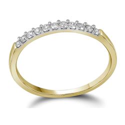 1/6 CTW Womens Round Diamond Wedding Single Row Band Ring 10kt Yellow Gold - REF-13T5V