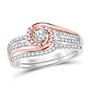 Image 1 : 1/3 CTW Round Diamond Bridal Wedding Ring 10kt Two-tone Gold - REF-43R5X