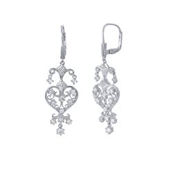 0.82 CTW Diamond Earrings 18K White Gold - REF-105N3Y